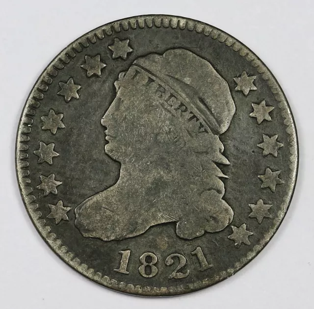 1821 Bust Dime.  Large Date.  Natural Uncleaned.  VG.  168404