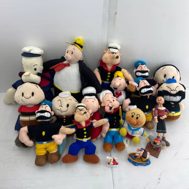 Mixed LOT 19 Stuffins Popeye the Sailor Plush Toy Doll Figures Olive Oyl Bluto