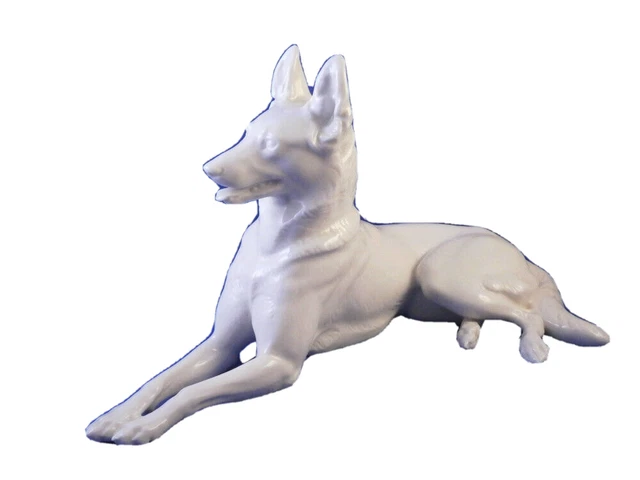 White Nymphenburg Porcelain German Shepherd Dog Figure Figurine Porzellan Hund