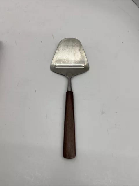 Vintage ROSTFRI Sweden CHEESE SLICER w/ Wood Handle - Mid-Century Server