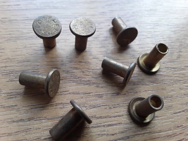 RIVETTO FRENO RIVETTO 5,5mm x 12,5mm LOCKHEED TESTA PIATTA SEMI CAVO OTTONE QTY 8