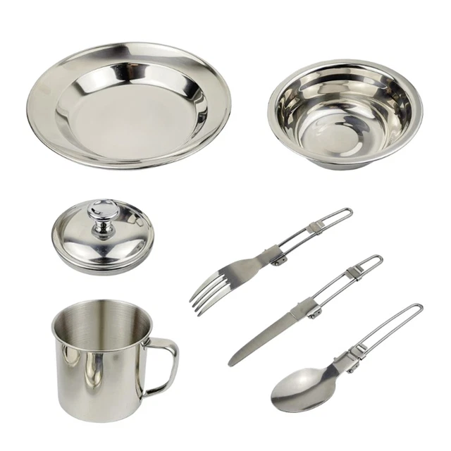 6 in 1 Portable Tableware Mess Kit with Bowl   Cup Picnic Travel Hiking