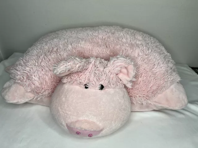Pillow Pets Wiggly Pig Plush Stuffed Farm Animal Toy 20"×19" Pastel Pink