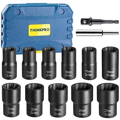 13 PCS Bolt Nut Extractor Set 1/2-Inch Drive Lug Nut Remover Socket Tool