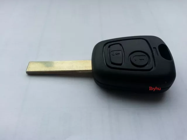 2 Tasten Fernbedienung Schlüsselanhänger Etui Schale mit Schlüssel leere Klinge für Peugeot 307 207 107
