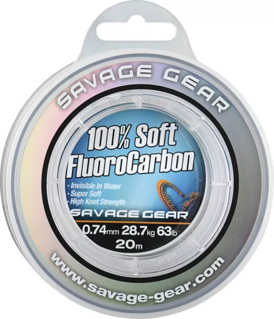 Savage Gear Soft Fluoro Carbon 0.74mm 28.7kg 20m Fluorocarbon UV Resistant 2