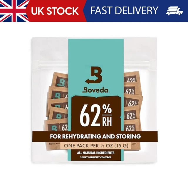 BOVEDA 62% TWO-WAY Humidity Control Packs For Storing ½ oz – Size 4 ...
