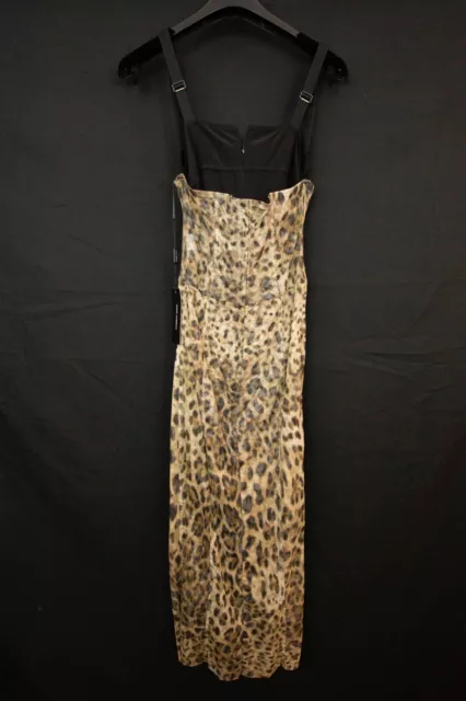  Dolce & Gabbana Longuette tulle dress with leopard print 36 Brand New  3