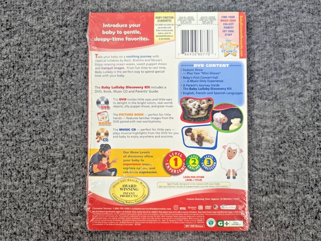 DISNEYS BABY EINSTEIN Baby Lullaby Discovery Kit (DVD, 2010) Rare, New ...