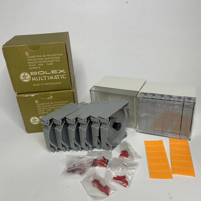 Lot of 12 Cassettes in case, Bolex Multimatic