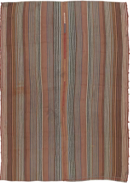 Persan Laine Kelim Tissés à la Main Moderne Ghashghai Fars 260 CM X 189 Vieux