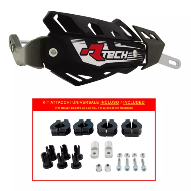 Paramani [Racetech] Flx Alu Neri + Kit Montaggio - Universali Per Moto