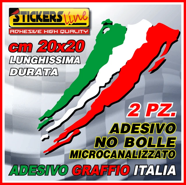 BIKE-label 300062N - Adesivo 3D per auto, motivo bandiera Italia, stivali 100 x 85 mm