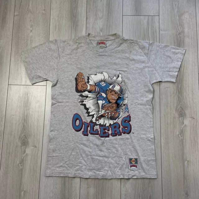 Vintage Houston Oilers T Shirt Mens Large AOP Single Stitch NFL Rare USA  Made L