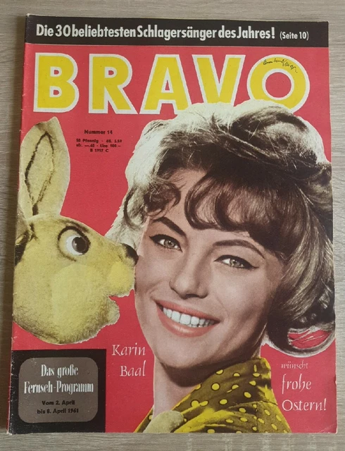 Bravo 14/1961-Karin Baal - Peter Alexander - Elvis Presley-John Smith /Komplett