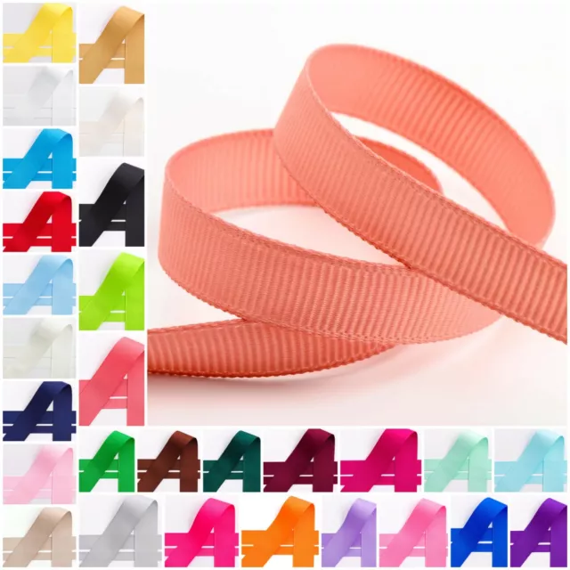 Grosgrain Ribbon 10 metre reel Double Sided 10mm 16mm 25mm 38mm Wedding  Crafts