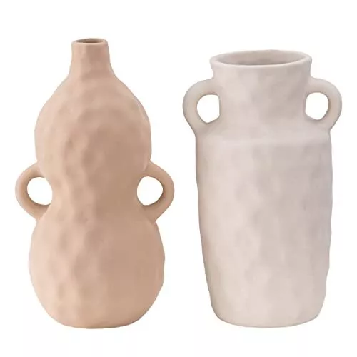 Vasen Set  2er Set Blumenvasen für Geschenke  Braun Beige Keramik Vase mit ...