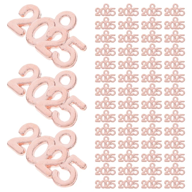 50 Pcs 2025 Graduation Charms - Alloy Year Pendants For Jewelry Making & DIY Crafts