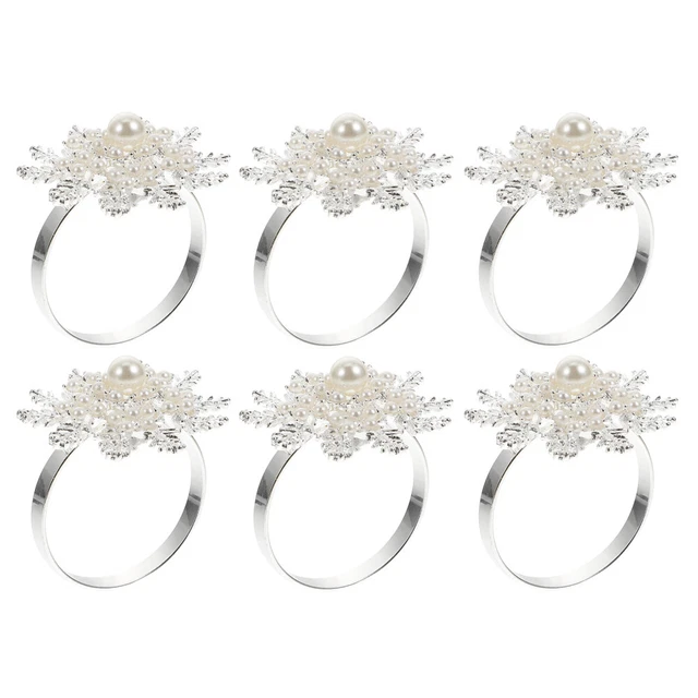 6 Pcs Napkin Adornments Christmas Buckle Rings Holders Banquet Mouth Circle