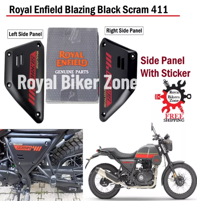 Royal Enfield Blazing Black Scram 411 "LH & RH Side Panel With Sticker"