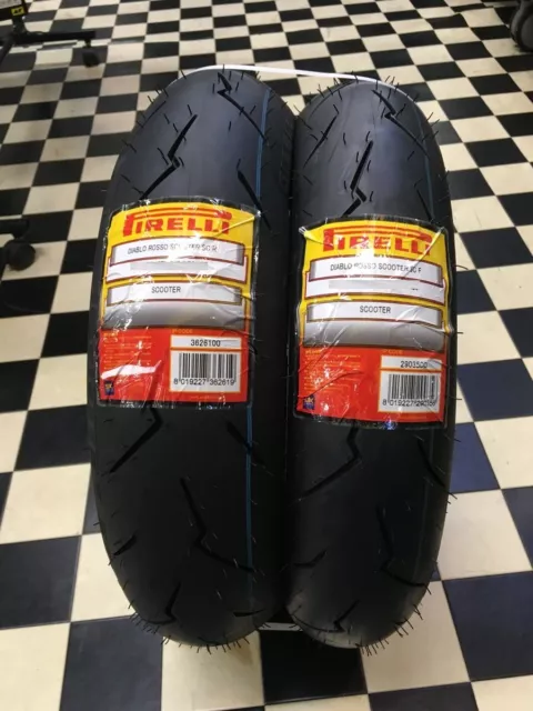 Coppia 2 Pneumatici Pirelli Diablo Rosso Scooter 110/70 12 47P 100/90 10 56J