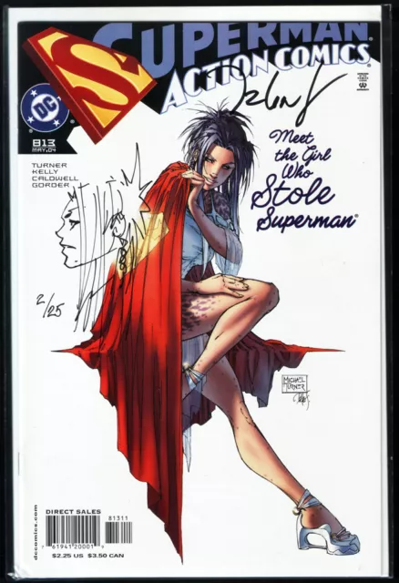 Action Comics #813 original SUPERGIRL Sketch signed Talent Caldwell + COA Turner