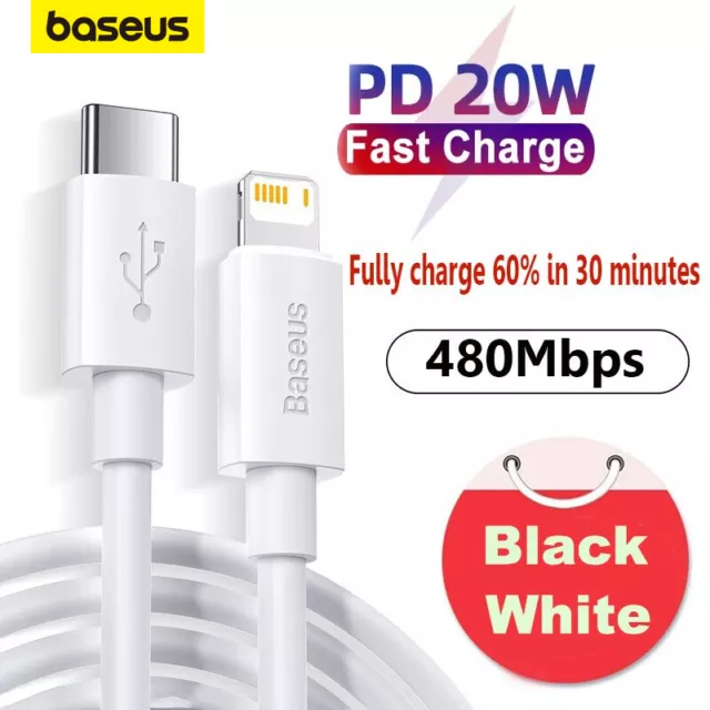 Baseus Type C to PD 20W Fast Charging Charger Cable USB C for iPhone14 13 12 Pro