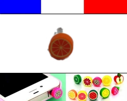 Cache anti-poussière jack universel iphone protection capuchon bouchon ORANGE