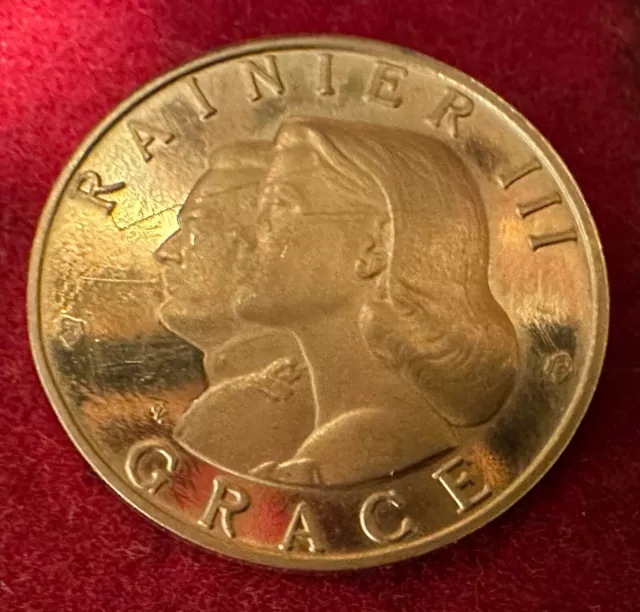 Monaco Grace Kelly Rainier III Monte Carlo 1966 Gold Medaille Münze Zertifikat