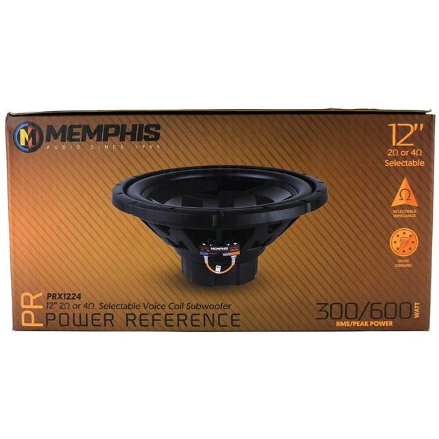 Memphis Audio PRX1224 Power Reference 12" Selectable 2-Ohm / 4-Ohm Subwoofer NEW