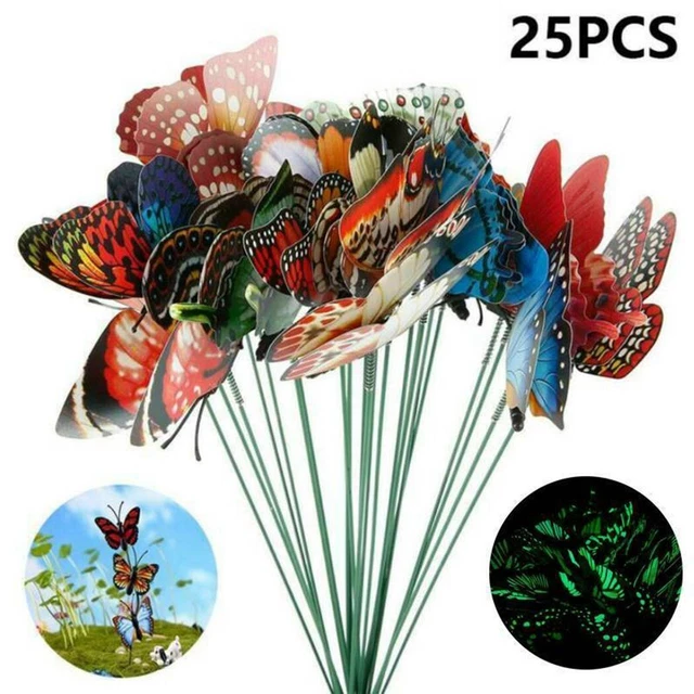 SET DI 25 ornamenti farfalla giardino incandescente crea un ambiente