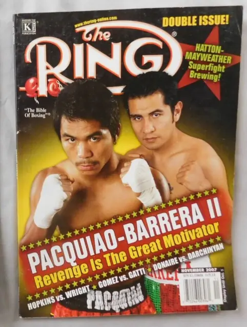 Manny Pacquiao vs. Marco Antonio Barrera  November 2007 RING Boxing Magazine  EX