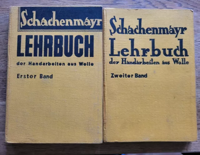 Schachenmayr-Lehrbuch der Handarbeiten aus Wolle 1.und 2. Band  Bücher von 1934