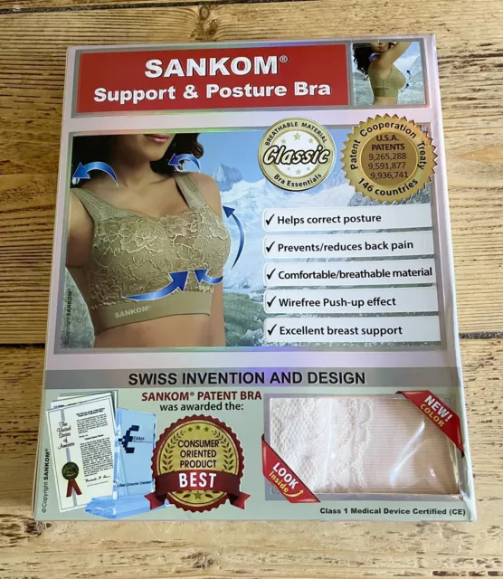 SANKOM PATENT SUPPORT And Posture Lace Bra Classic Size (XL - XXL)  Beige/brown £17.99 - PicClick UK