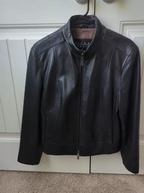 Siena Studio Beautiful Black Soft Leather Jacket in Size Large Fully Lined