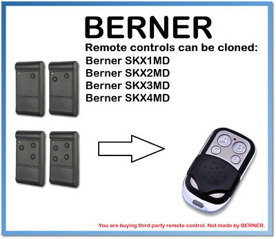 Berner Télécommande de Rechange Pour Berner SKX1MD,SKX1MD,SKX1MD,SKX1MD Clone Code 