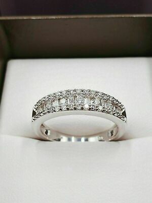 1.25Ct Baguette Cut Simulated Diamond Wedding Band Ring 14K White Gold Plated