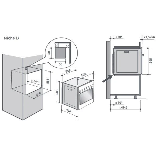 DE DIETRICH DOP7350A ( four pyrolyse - chaleur tournante ) 3