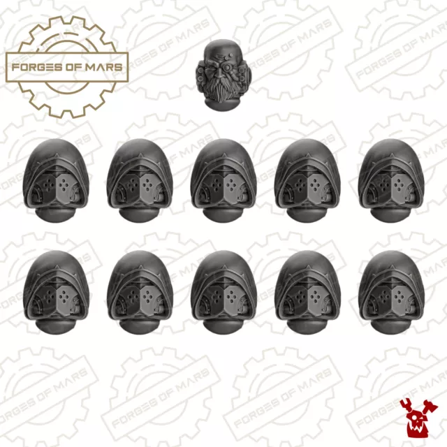 Marines - Dark Legion - Helmets - Aeternum Knights Hoods (x11)