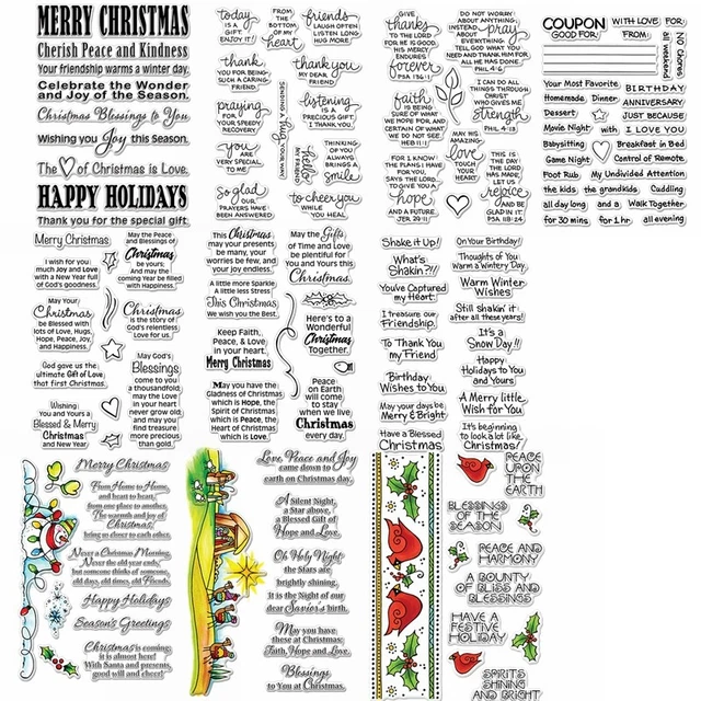 Weihnachtsgrüße Sentiment klar Gummistempel Stempel Siegel Handwerk Kartenherstellung