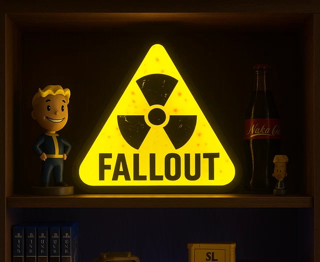 Fallout Led Sign FALLOUT LED LIGHT Box Radioactive Warning Sign Night Light Gamer Room ...