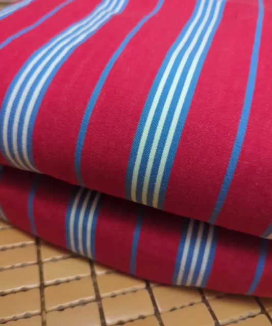 Pottery Barn Kids 1 Pair Drapes 2 Panels Curtains 44x84" Red Blue Striped Lined