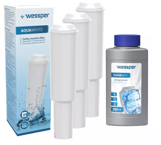 3x filtres à eau compatible avec Jura Impressa F50 Classic et détartrant 250ml