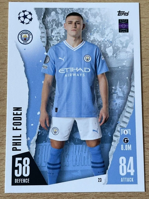 TOPPS MATCH ATTAX 2023/24 Phil Foden Manchester City #23 Mint New & Rare  Card UK 2.23 - PicClick UK