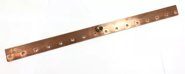 Copper Bar Flat Busbar (L)390mm x (w)25mm x 3mm Thickness Panel Building Earth