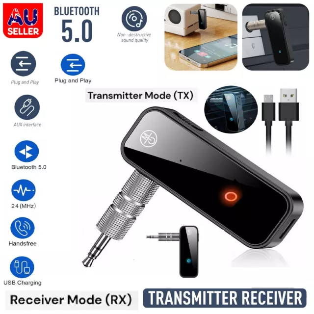 Transmitter Receiver Audio Adapter AUX 3.5mm TV CAR PC Speaker Bluetooth 5.0 EDR