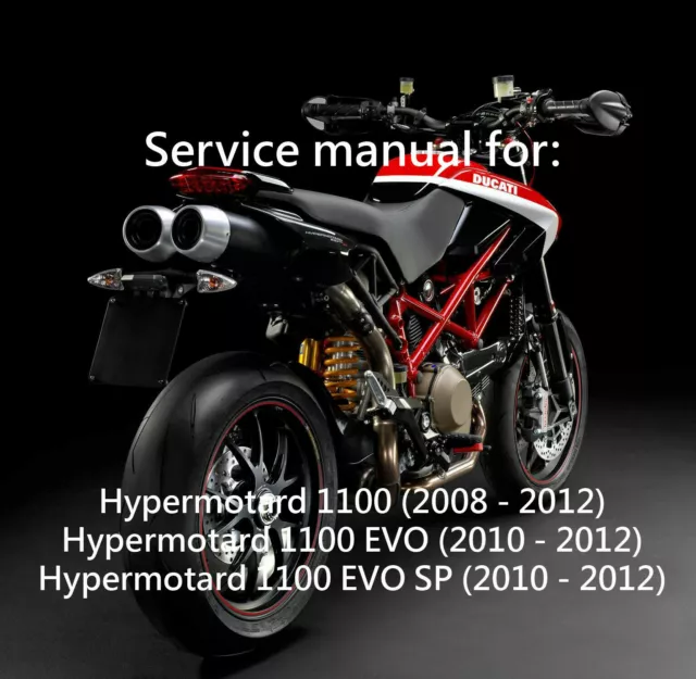 Ducati Hypermotard 1100 Evo Sp 2010 2011 2012 Manuale Officina Service