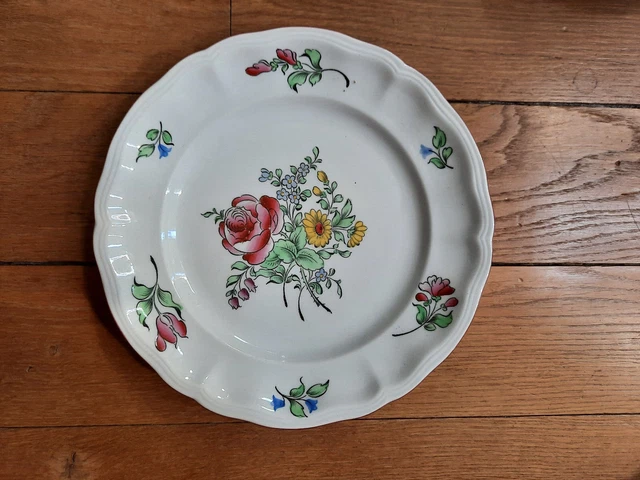 Assiette Horloge Ancienne KG Lunéville – Transformée En Plateau à Fromage, Céramique Multicolore