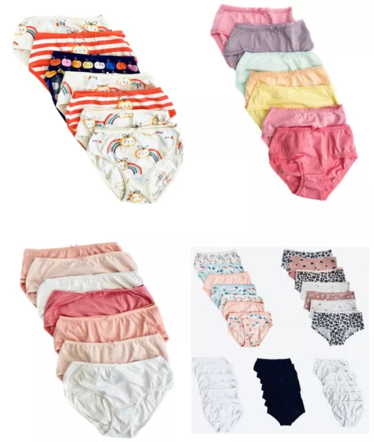 Girls NXT Knickers 7 Pack Cotton Stretch Pink White Black Unicorn Briefs Shorts