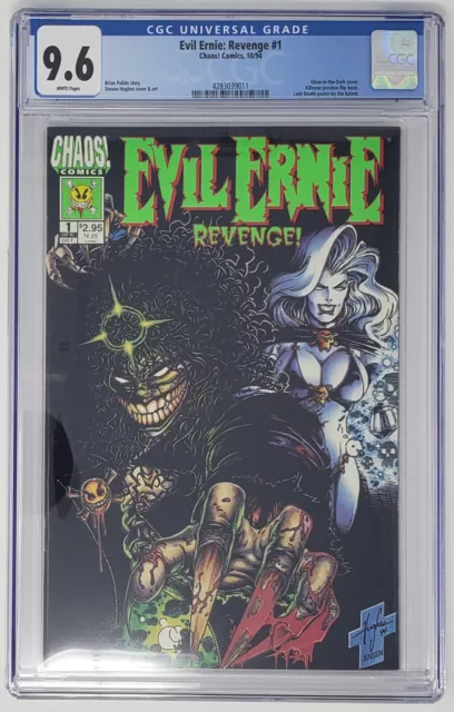 CGC 9.6 NM+ Evil Ernie Revenge #1 (1994) Chaos! Comics Glow-In-The-Dark cover
